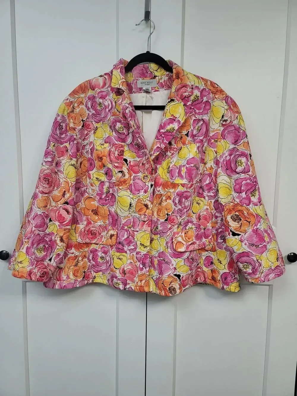 Nine West Vintage Floral Blazer Jacket Plus Size 24W